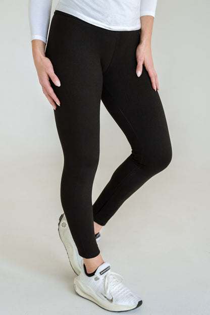 Alpine Haven Midweight Fleece Leggings - Black